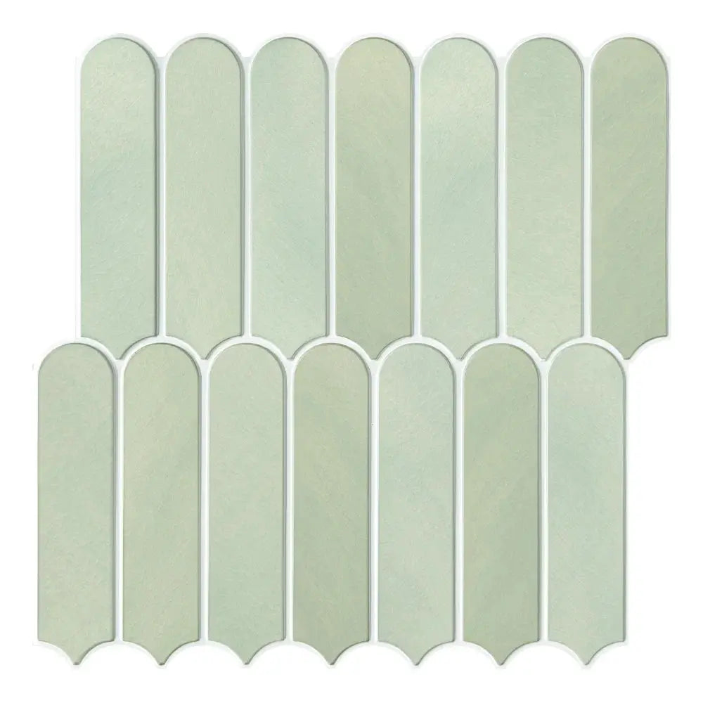 3D green fish-scale tile stickers by Simples Market, self-adhesive backsplash tiles, 10pcs 30x30cm