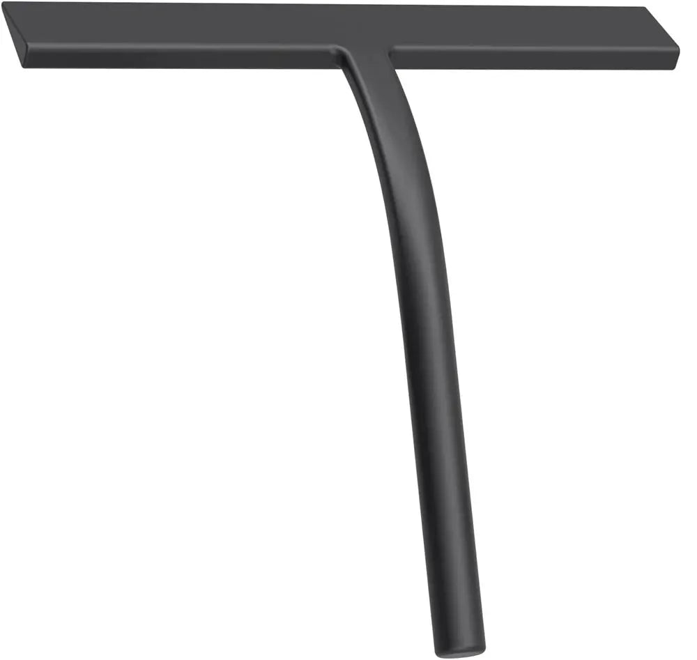 Simples Market matte black silicone shower squeegee with curved handle for glass, shower doors, mirrors and tiles