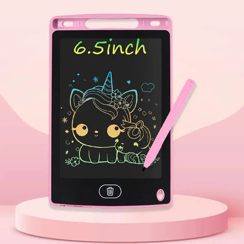 Pink 6.5-inch LCD graphic tablet for kids with pink stylus, Simples Market