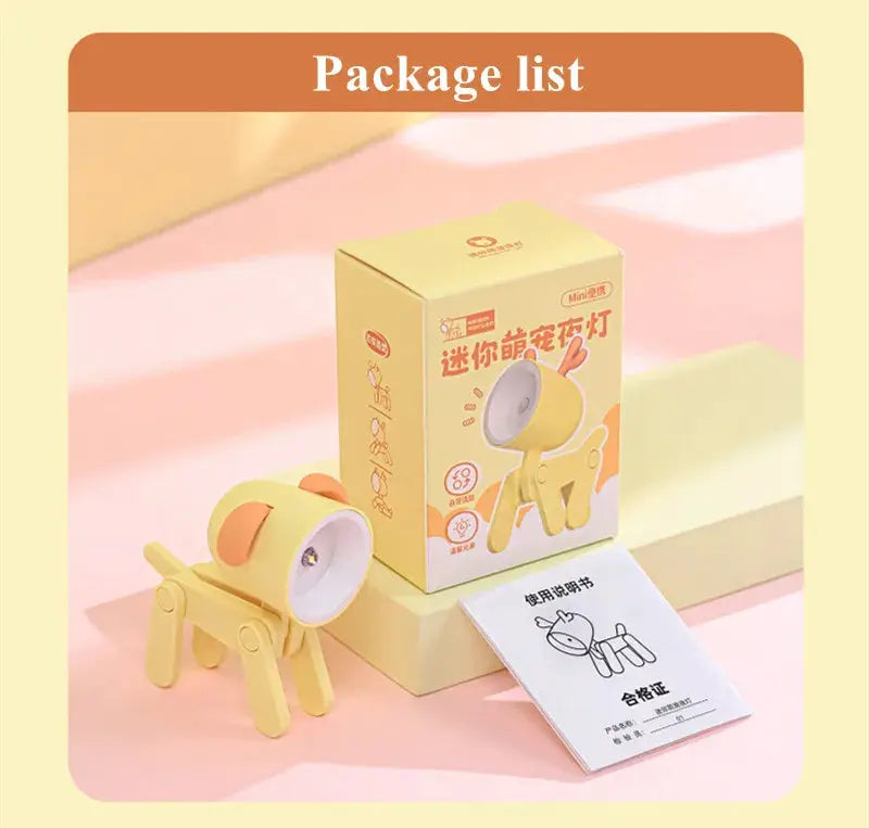LED mini night light; yellow foldable desk lamp in a cute animal design by Simples Market.