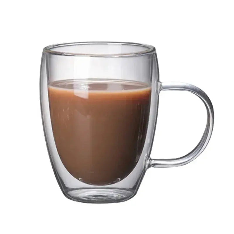Double Bottom Wall Glass Tumbler Set For Coffee Tea Whiskey Vodka Wine Heat Resistant Drinkware