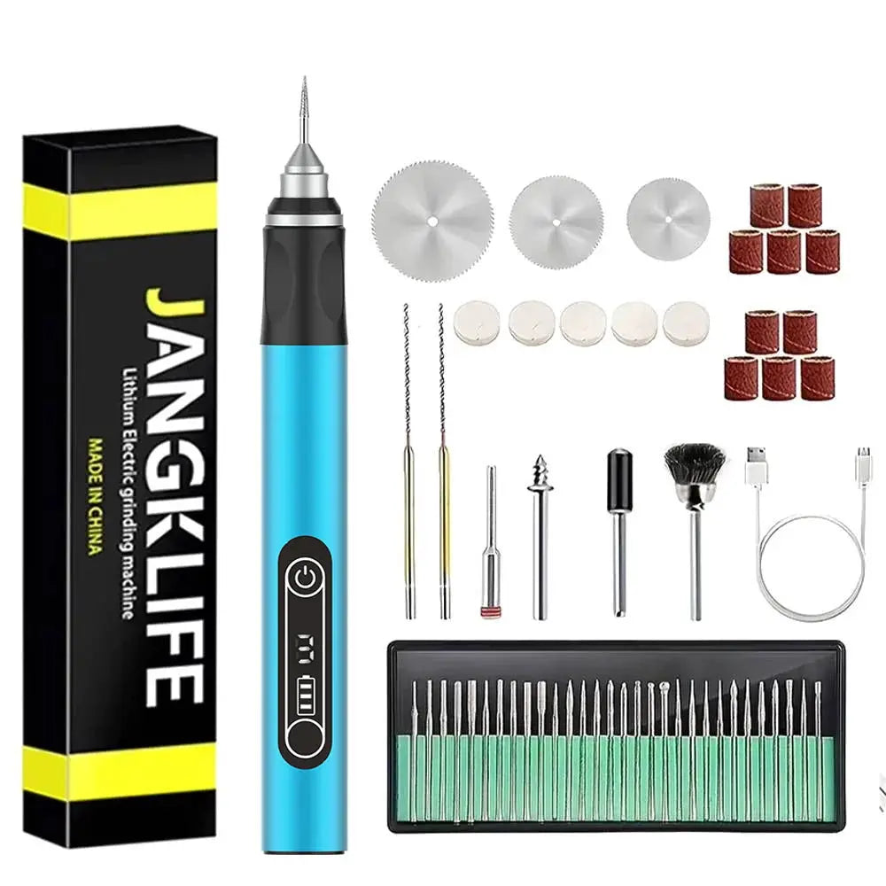 JANGKLIFE Cordless USB Rotary Tool Kit For Woodworking Engraving Jewelry Metal Glass Mini Wireless Drill