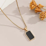 Sunflower Smile Face Rectangular Pendant Necklace For Women Zinc Alloy Fashion Jewelry - Simples Market