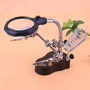 Desktop Welding Magnifier Loupe With LED Light Third Hand Clamp For Soldering And Electronics Inspection