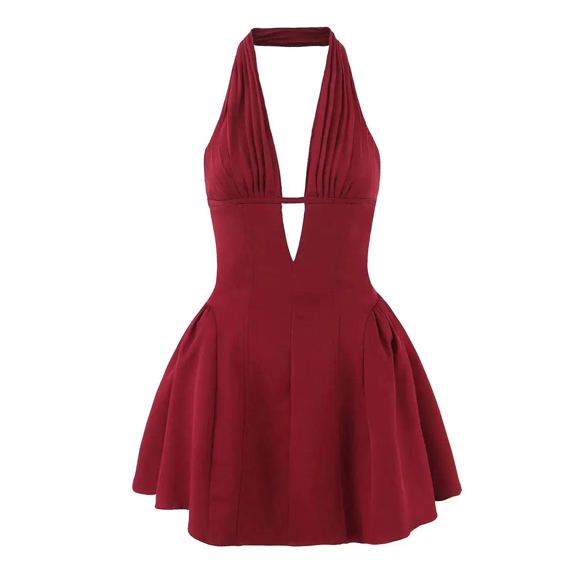 Yenkye French Style Retro Polka Dot Halter Dress Women Backless A Line