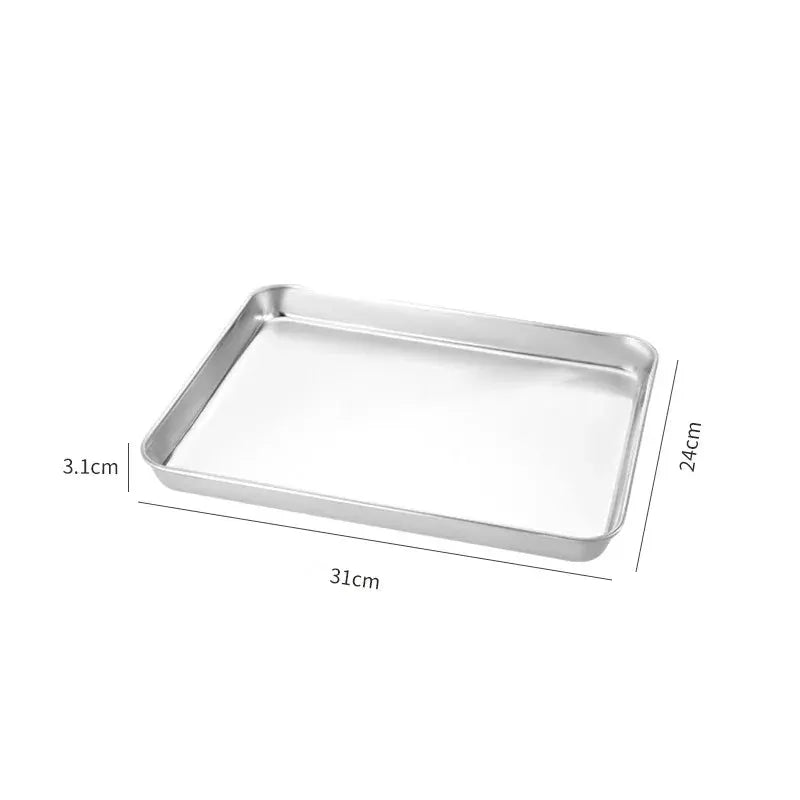 StellarSteel Rectangle Stainless Steel Serving Tray Durable Corrosion Resistant For Restaurants And Hotels