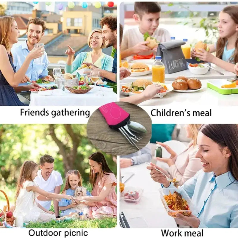Portable Cutlery Storage Bag For Travel And Picnic Gear Fork Spoon Knife Pouch Organizer ABS Case