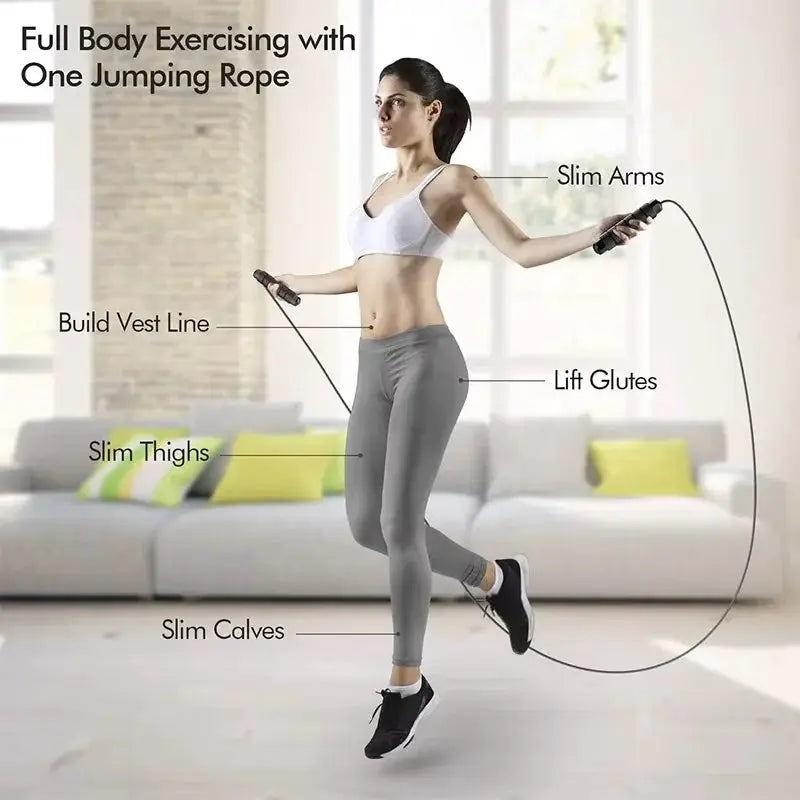 New Jump Rope With Steel Wire Adjustable Length Tangle Free Skipping Rope For Cardio Training And Home Fitness Equipment