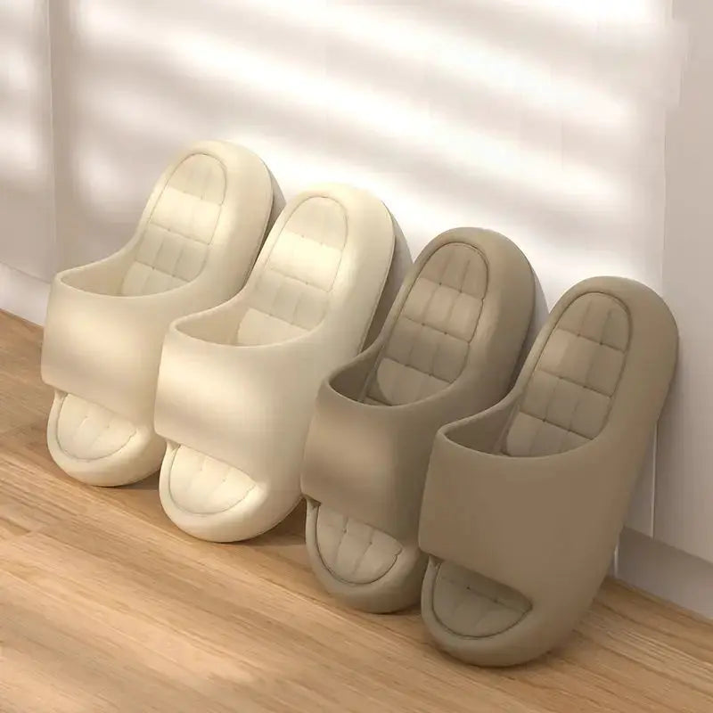 Unisex Cloud Cushion Slides With Thick Platform And Non Slip Sole Indoor Slippers For Summer Comfort