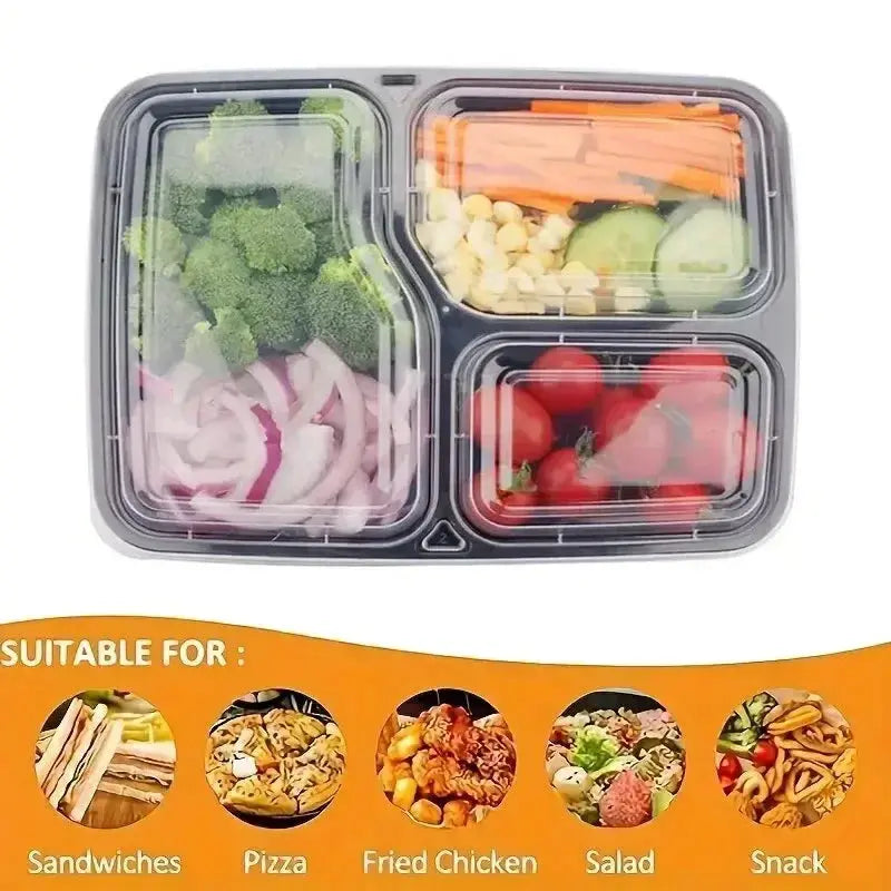 EverFresh Disposable Food Boxes With Lids Microwave Safe Durable Stackable Storage Containers Ten Pack