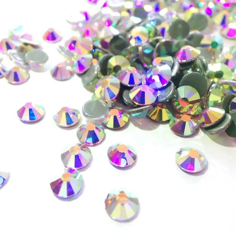 Hotfix Crystal AB Rhinestones For Iron On Jewelry Making Glass Beads Flatback Crafts Accessories Cap Dancing Dress