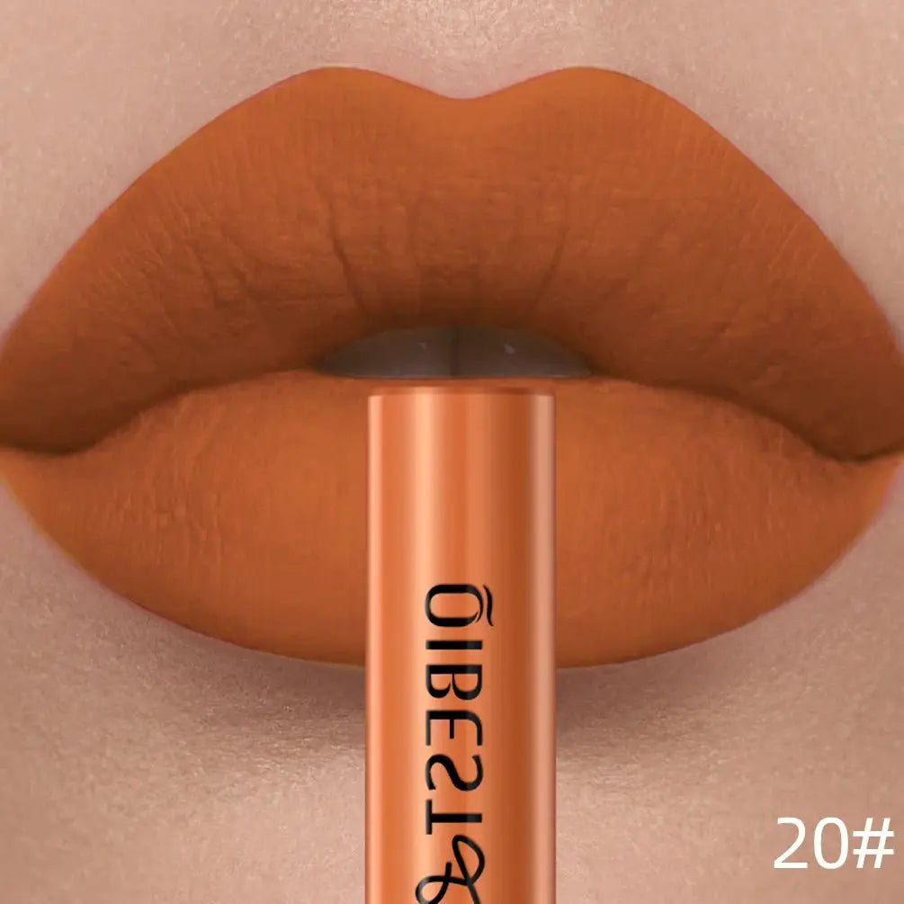 QIBEST Matte Liquid Lipstick Waterproof Long Lasting Velvet Lip Gloss Tint Tube Matte Nude Pigment Red Lipgloss Lips Makeup - Simples Market