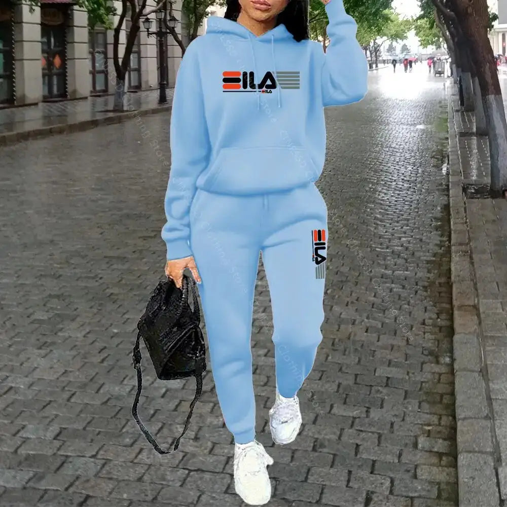Womens Autumn Winter Hoodie Set Pants Loungewear Luxury Designer