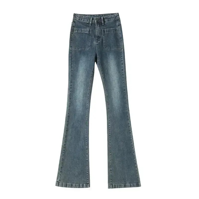 Y2K Loose Casual Denim Jeans High Waist Flared Bootcut For Petite Body