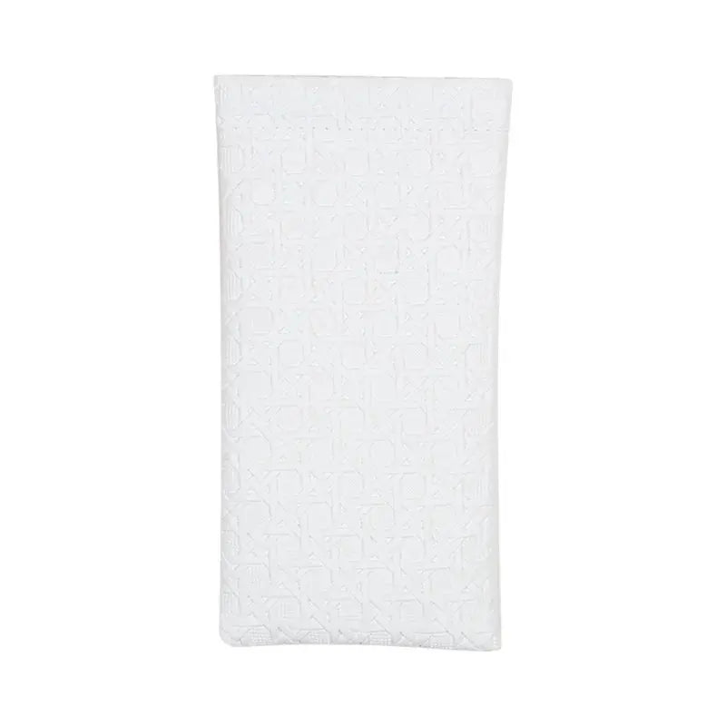 Long white faux leather wallet with embossed pattern by Simples Market