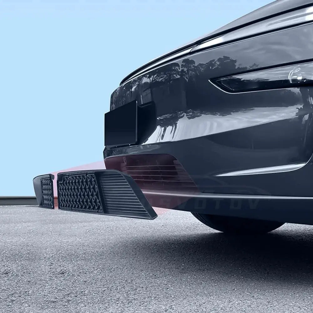 Grille mesh inserts for Tesla Model Y and Model 3; black front bumper vent covers, 2-piece set by Simples Market