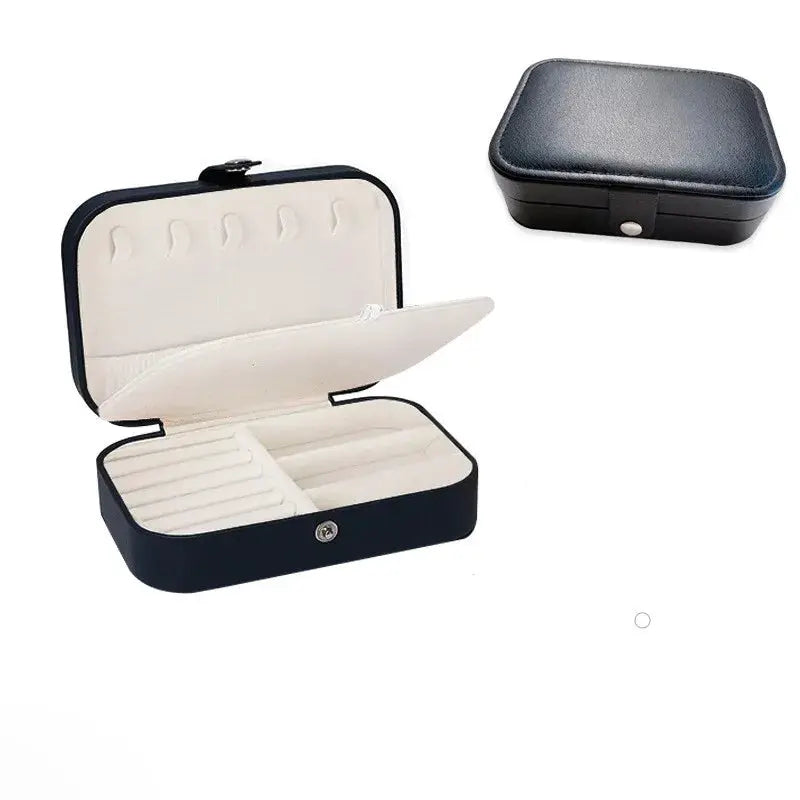 LuxCarry Portable Jewelry Storage Box For Travel Waterproof PU Leather Organizer With Large Capacity