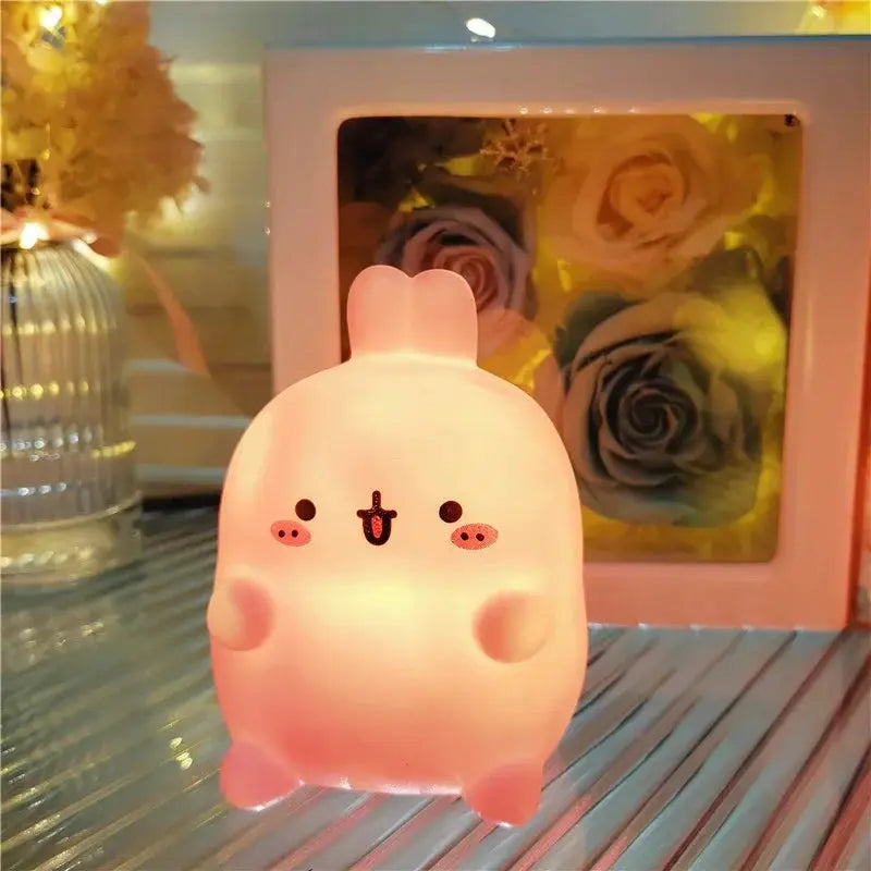Rabbit Night Light Battery Powered LED Table Lamp For Bedroom No Plug Required Cozy Atmosphere