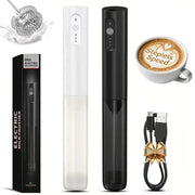 Handheld Milk Frother Coffee Creamer Mixer With Stainless Steel Whisk Egg Beater Portable Kitchen Tool
