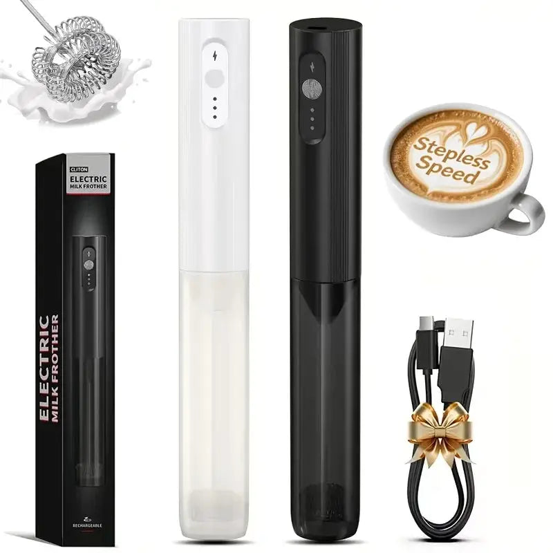Handheld Milk Frother Coffee Creamer Mixer With Stainless Steel Whisk Egg Beater Portable Kitchen Tool