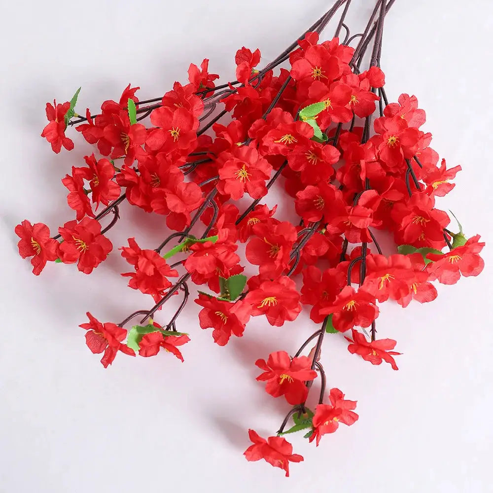 Peach Blossom Artificial Flowers Bouquet Silk Flowers For Home Decor Garden Wedding Decoration Outdoor Vase Ornament Set