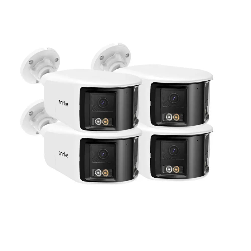 ANNKE 4K 8MP outdoor PoE surveillance cameras, 4-pack, white housing, color night vision