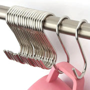 10 Pack Heavy Duty Stainless Steel S Hooks With Anti Scratch Caps Adjustable Wall Mounted Organizer For Accessories