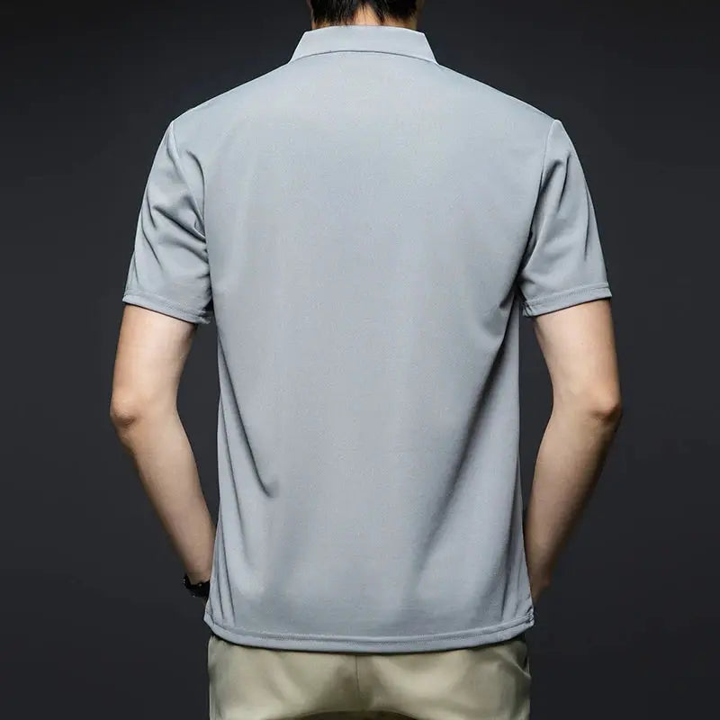Men's polo shirt by Simples Market, light gray, breathable fabric