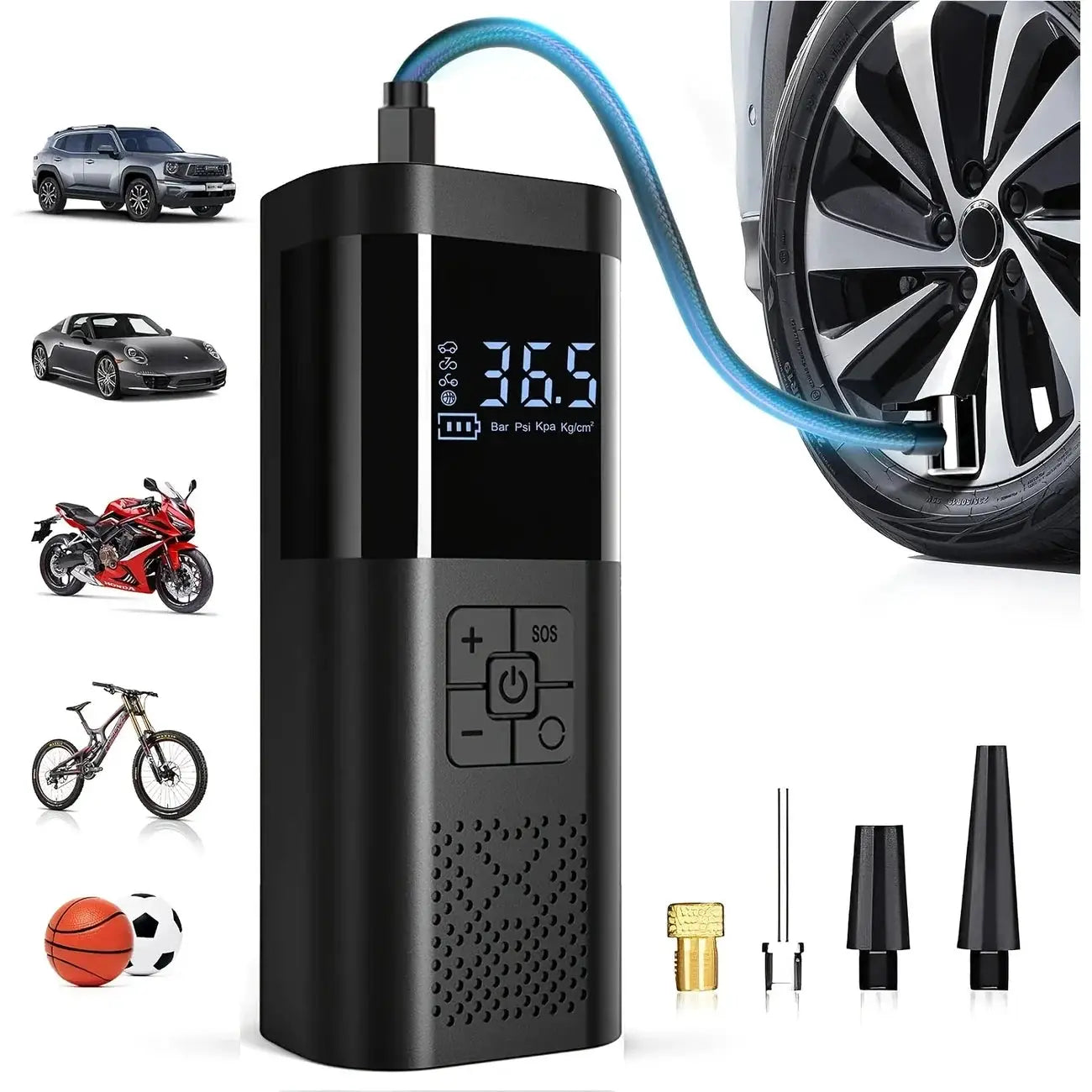 Portable Car Air Compressor 3X Faster 150 PSI Cordless Tire Pump