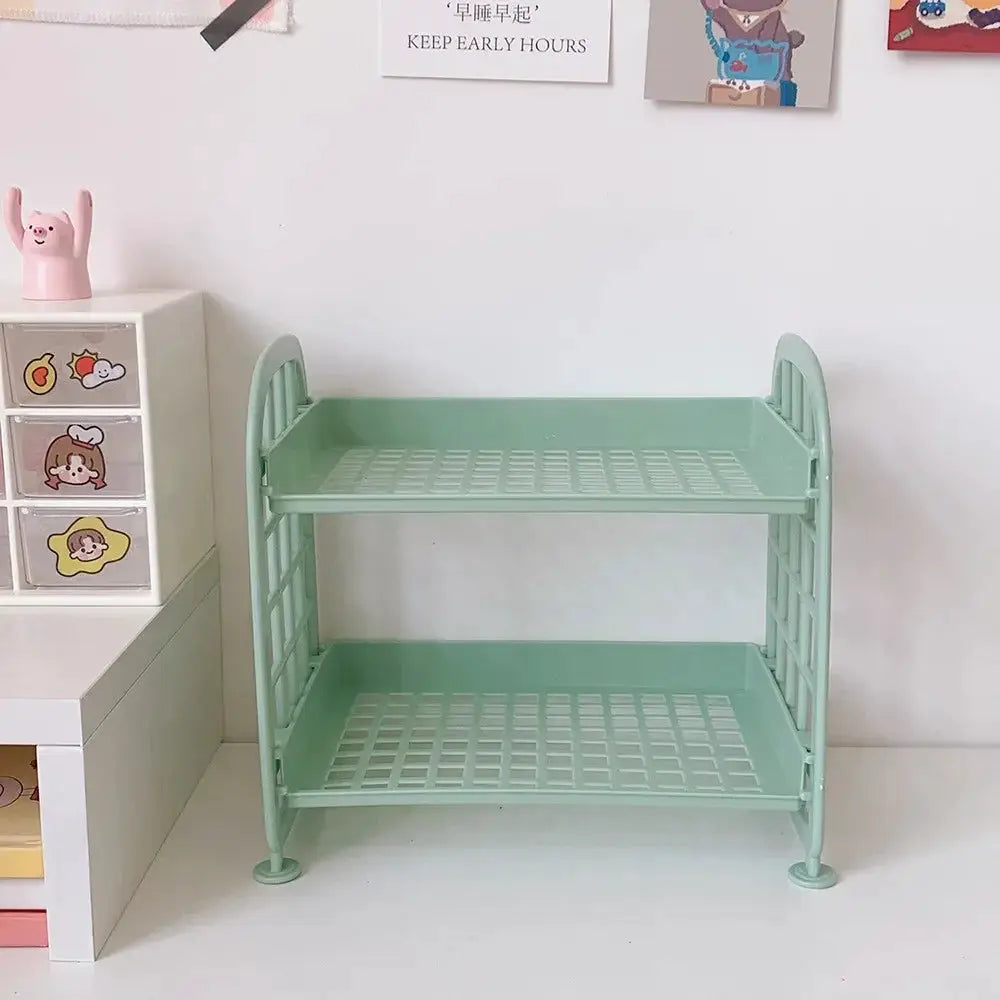 Desktop Stationery Rack and Makeup Organizer Combines Multi Function Plastic Desk Shelf Storage for Office Dorm Vanity