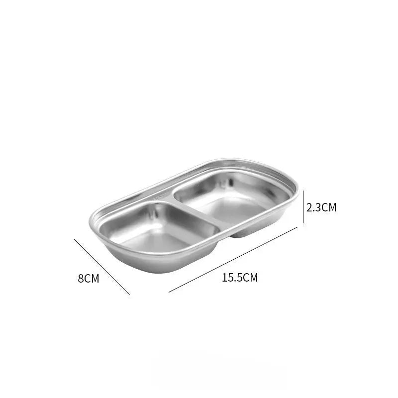 304 Stainless Steel Korean Style Dinner Plate And Gold Dipping Sauce Plate Barbecue Tableware Multi Functional Set