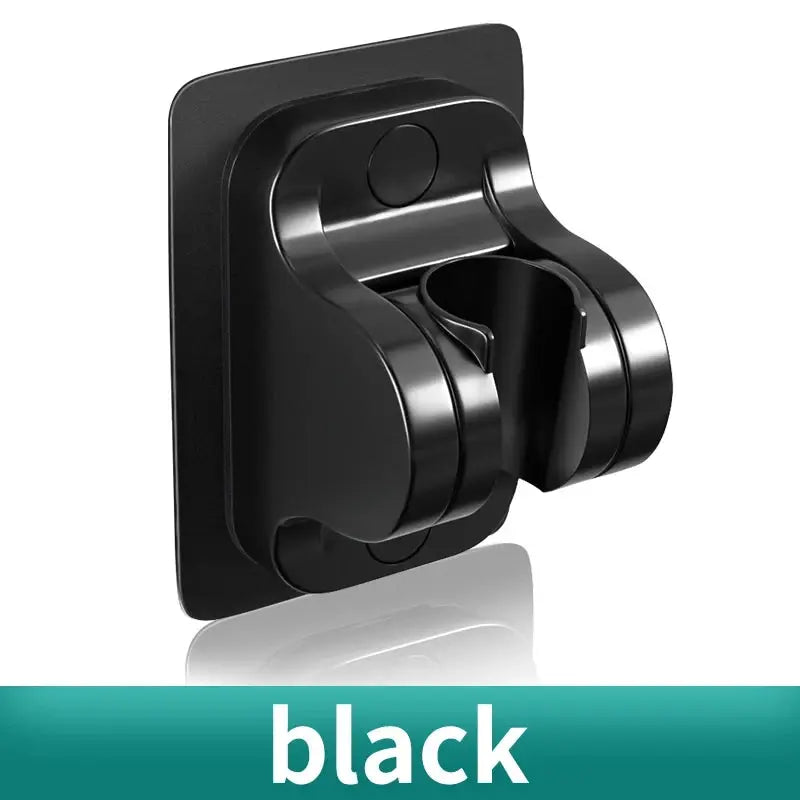 Black perforation-free shower bracket, wall-mounted adjustable shower head holder by Simples Market