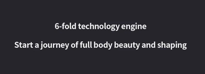 Marketing banner showing 6-fold technology engine and full body beauty and shaping message.
