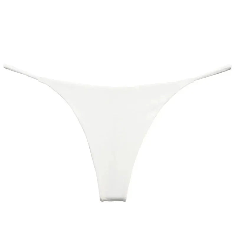 Women's white low-waist seamless G-string underwear by Simples Market, breathable thong