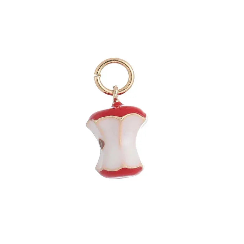 Cartoon dinosaur pendant single hoop earring with red-white enamel charm