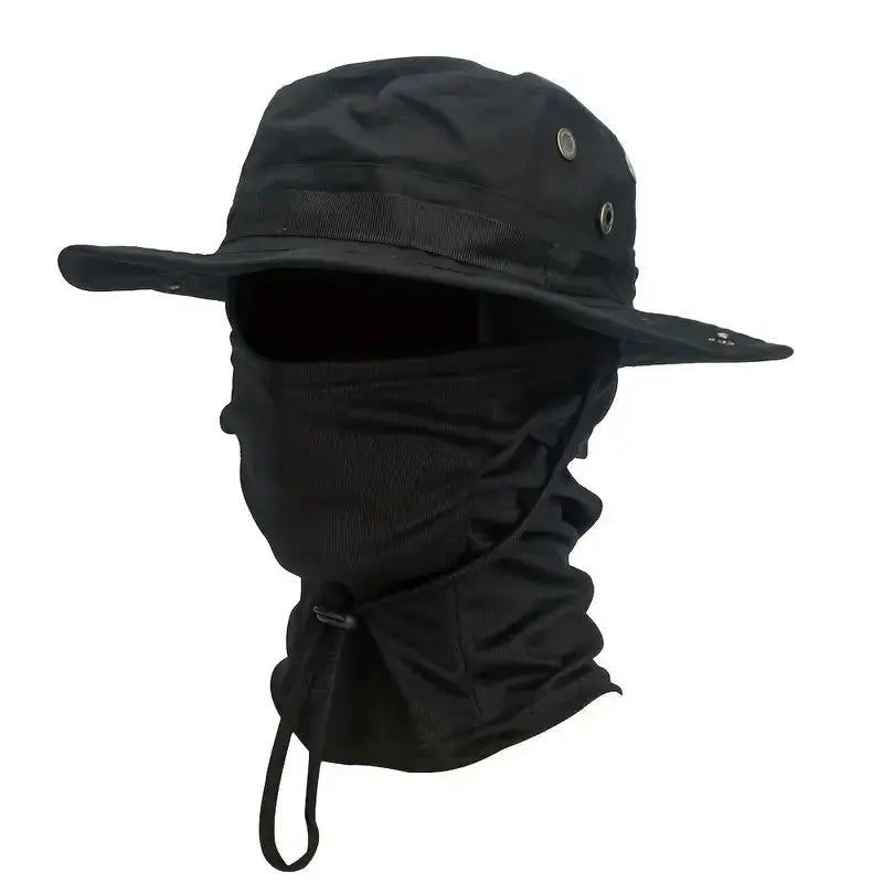 Camouflage Boonie Cap Balaclava Hat Set Foldable Soft Brim Sun Protection For Outdoor Hunting And Fishing