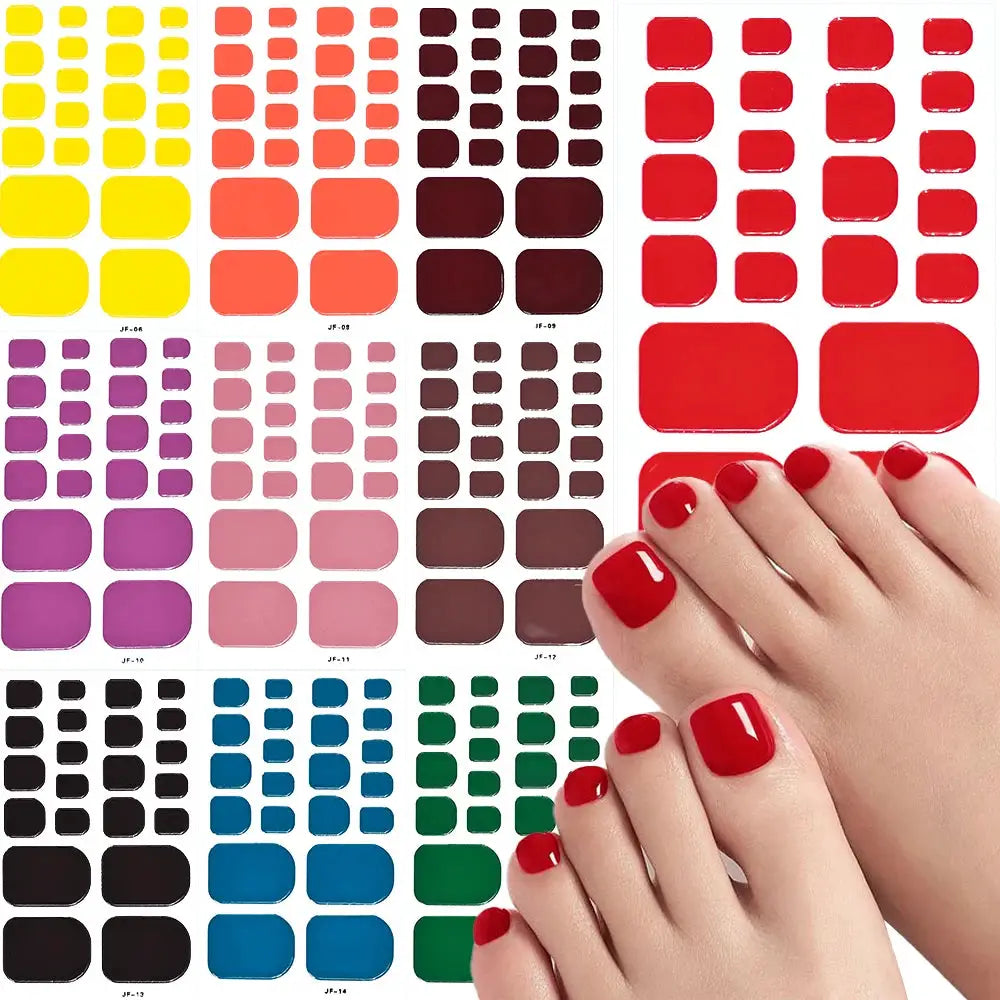 Simples Market toe nail sticker wraps in solid colors; full-cover, self-adhesive decals
