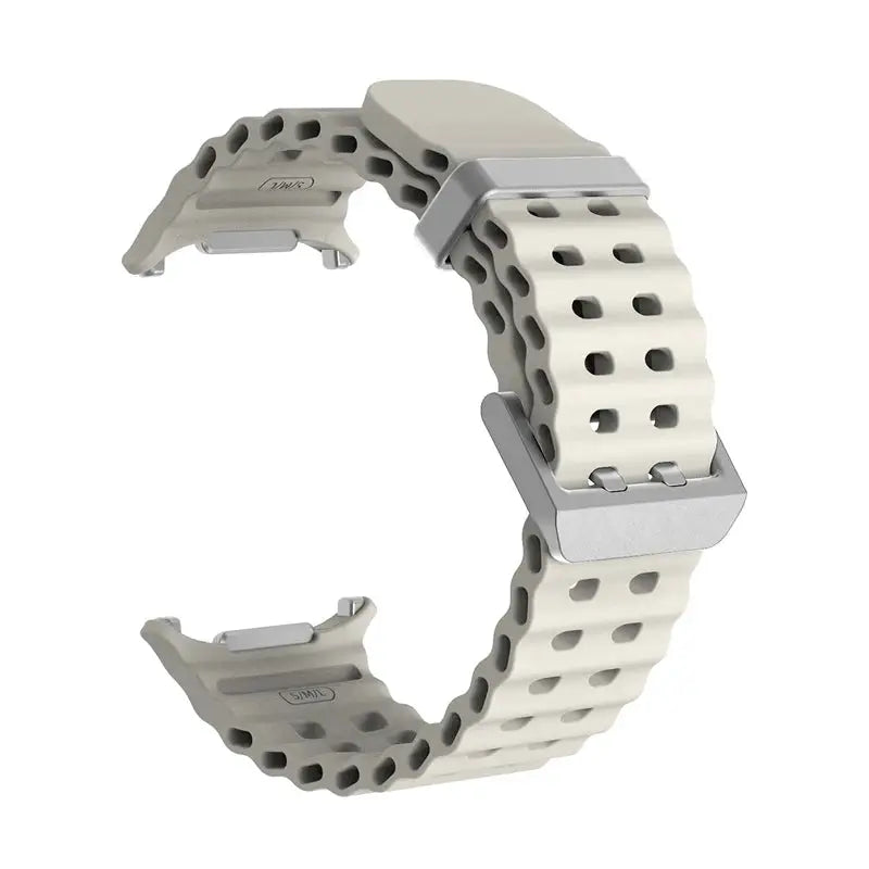 Simples Market Marine Band silicone strap for Samsung Galaxy Watch Ultra 47mm; beige perforated sport band