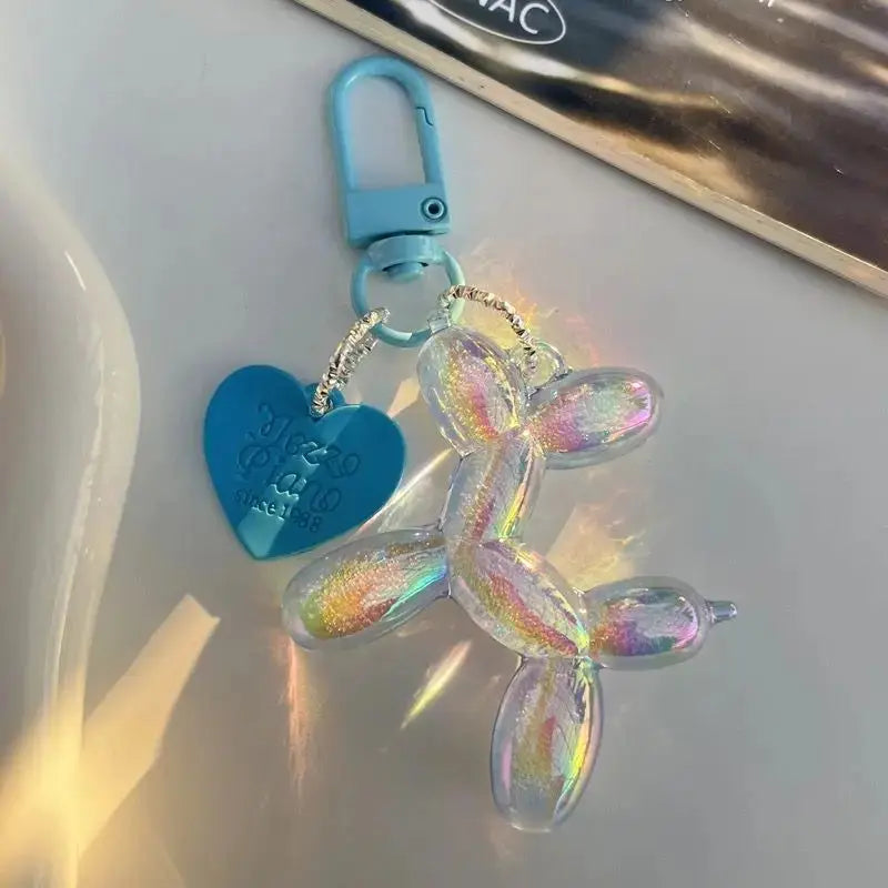 Jelly Balloon Dog Keychain Pendant Cute Cartoon Dog Accessory For Unisex Keys Gift Zinc Alloy Metal