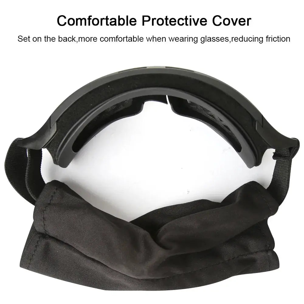 Airsoft tactical goggles by Simples Market with 3-lens windproof, dustproof design and black protective cover