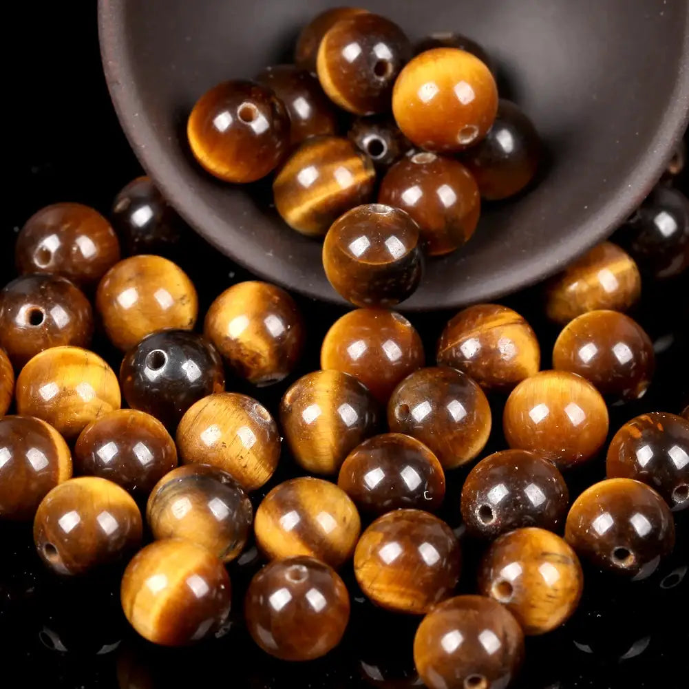 Natural Round Gemstone Beads Mix Tiger Eye Amazonite Lava Turquoise Agate Jasper Garnet for Jewelry Making DIY