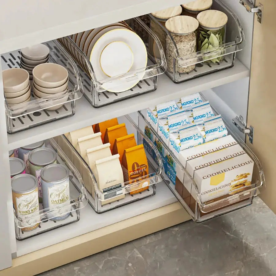 Clear Fridge Organizer Bins For Fruit Vegetables And Drinks, Transparent Refrigerator Storage Containers