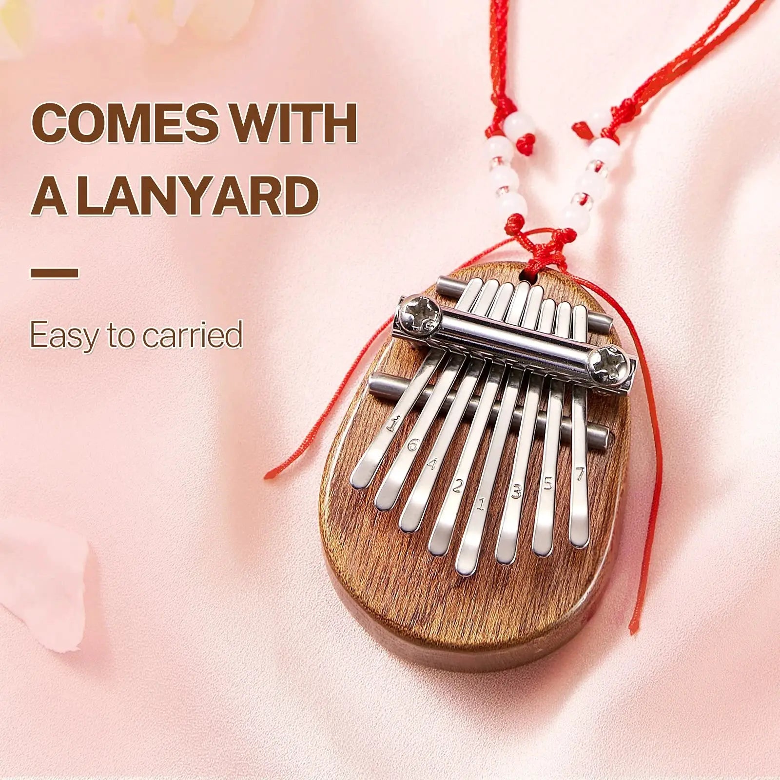 Mini Kalimba 8 Key Thumb Piano Water Drop Style Portable Gift Set For Kids Cute Exquisite Instrument