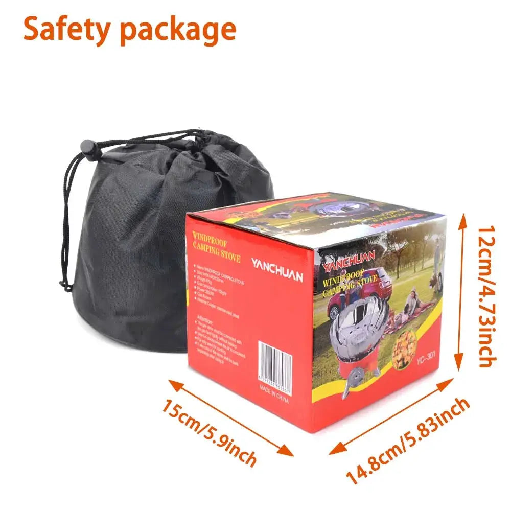 2800W Windproof Portable Outdoor Gas Stove For Camping Hiking Picnic With Storage Bag Carrying Case