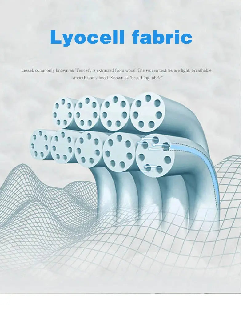 Lyocell fabric illustration highlighting lightweight, breathable, smooth textile.