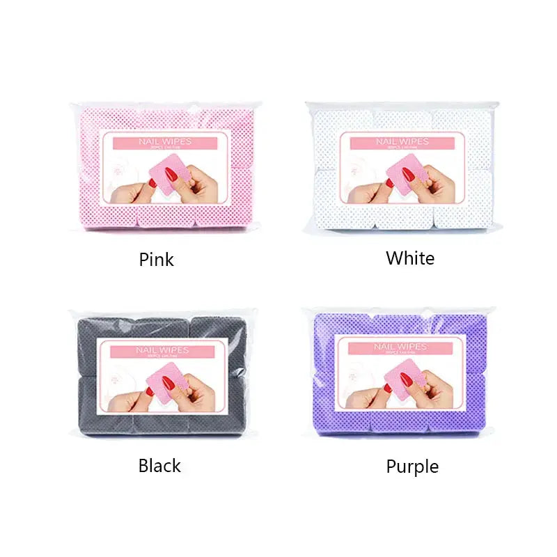 Misscheering 300pcs Lint Free Nail Polish Remover Napkins Vibrant Cotton Wipes Paper Pads For Manicure UV Gel Dust