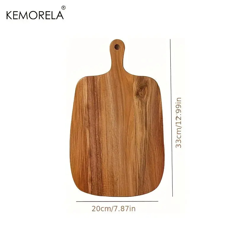 Wooden Cutting Board With Handle For Fish Cheese Bread Desserts Fruits And Vegetables Food Safe Durable Stylish Design