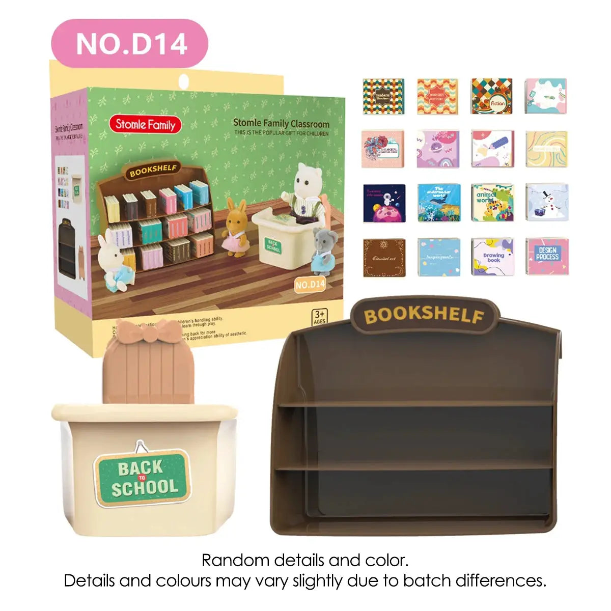 1:12 Scale Miniature Furniture Set Forest Family Kitchen Dining Table Dollhouse Accessories Pretend Play Gift for Girls