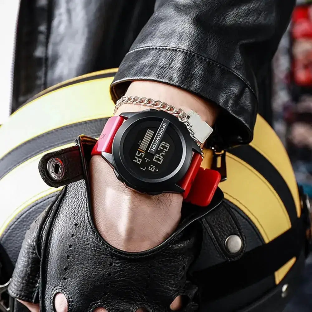PrimeFit Mens Sports Watch Alarm Clock Waterproof LED Digital Fitness Timepiece For Training