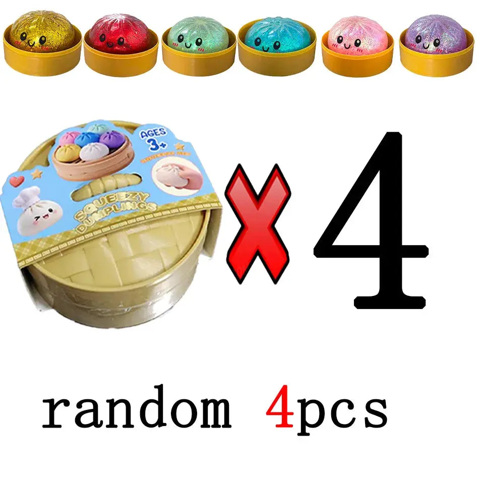 Dumpling Squishies Cute Colorful Bun Toy Slow Rising Stress Relief Fidget for Kids and Adults Anti Anxiety Gift
